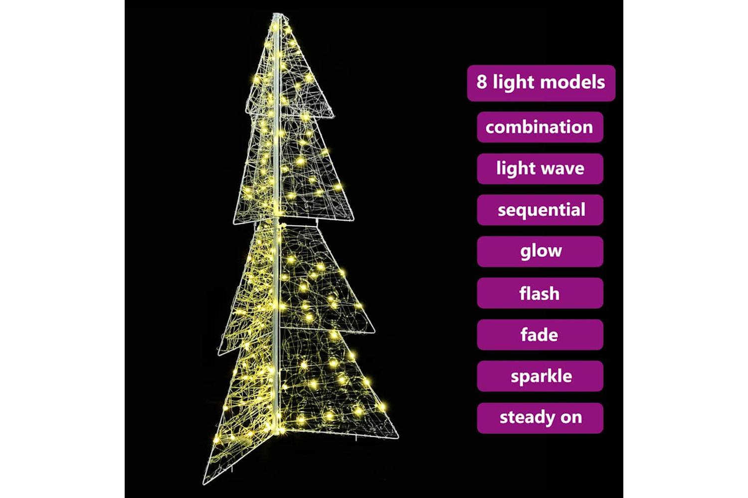 Vidaxl Christmas Tree With 160 Leds Warm White 150 Cm Acrylic-7