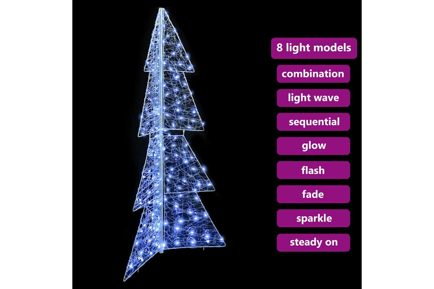 Vidaxl Christmas Tree With 160 Leds Cold White 150 Cm Acrylic-7