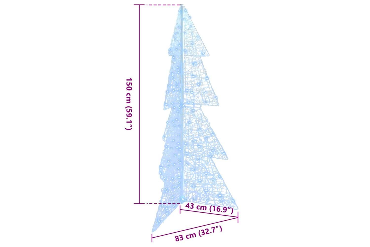 Vidaxl Christmas Tree With 160 Leds Cold White 150 Cm Acrylic-8