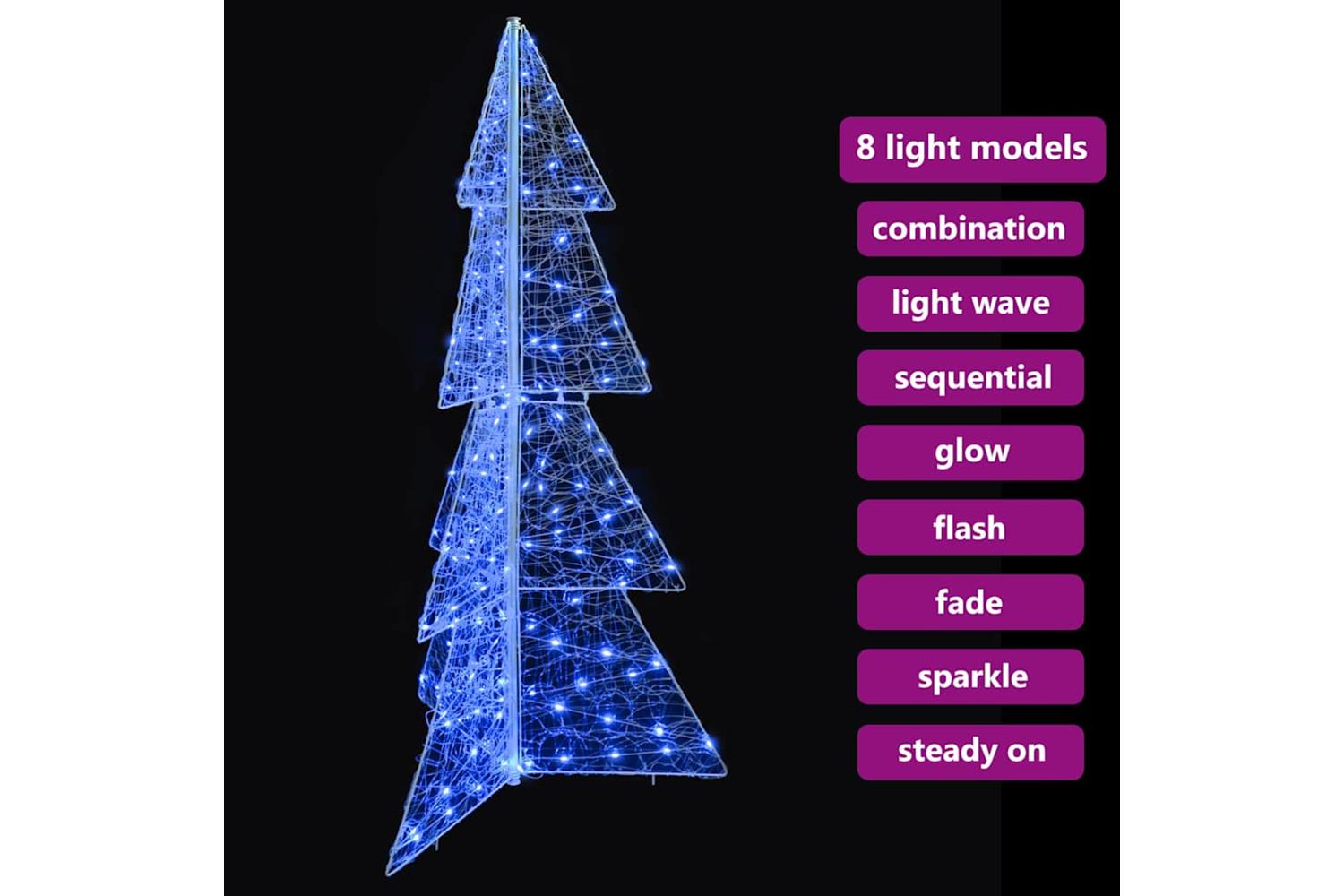 Vidaxl Christmas Tree With 160 Leds Blue 150 Cm Acrylic-7