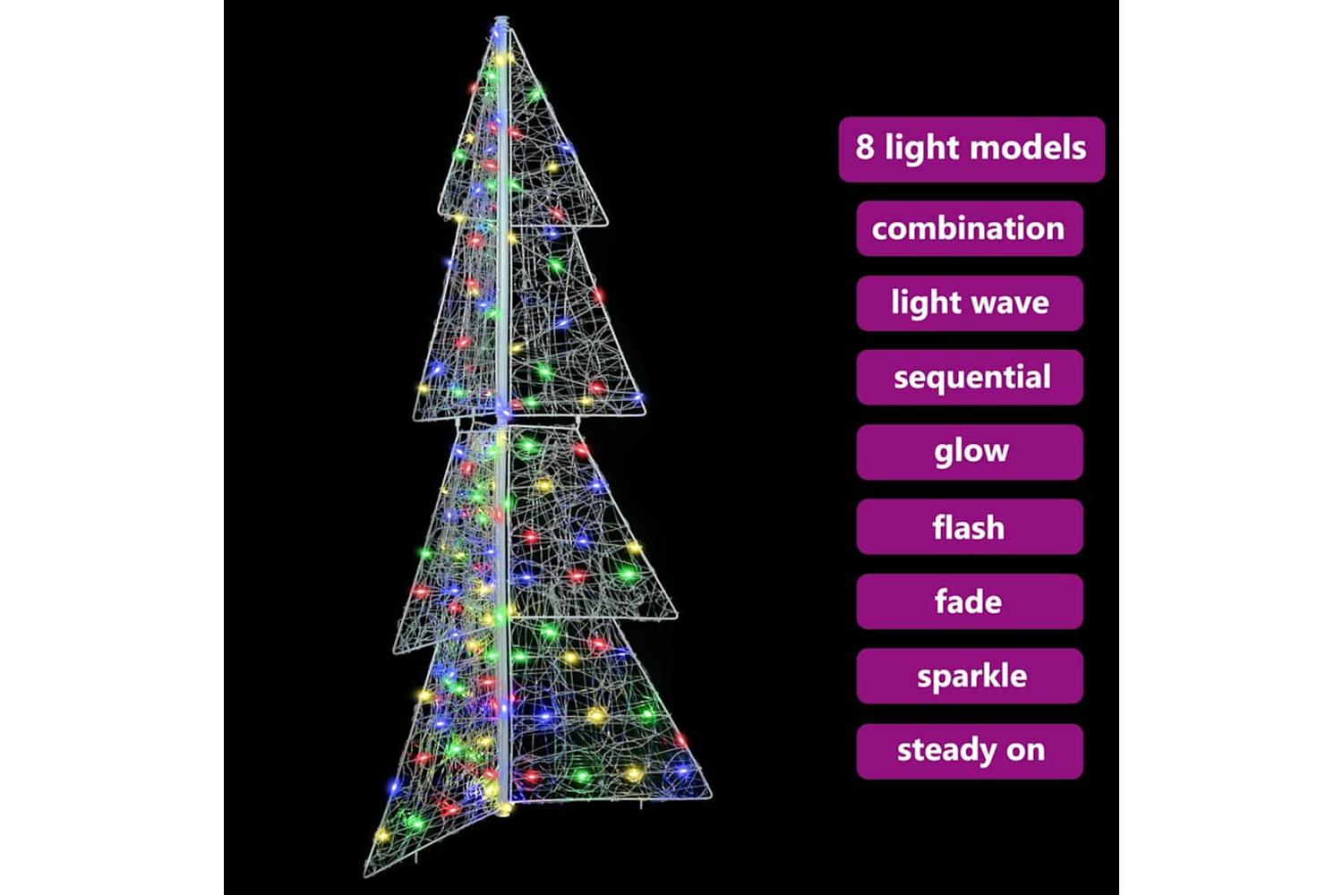 Vidaxl Christmas Tree With 160 Leds Multicolour 150 Cm Acrylic-7