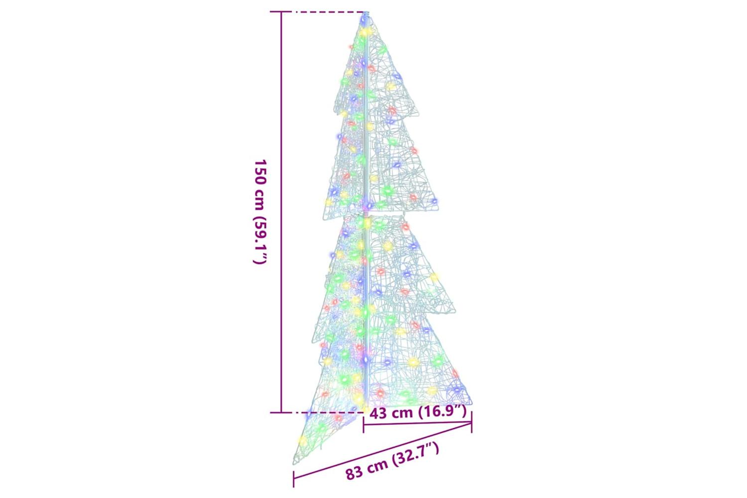 Vidaxl Christmas Tree With 160 Leds Multicolour 150 Cm Acrylic-8