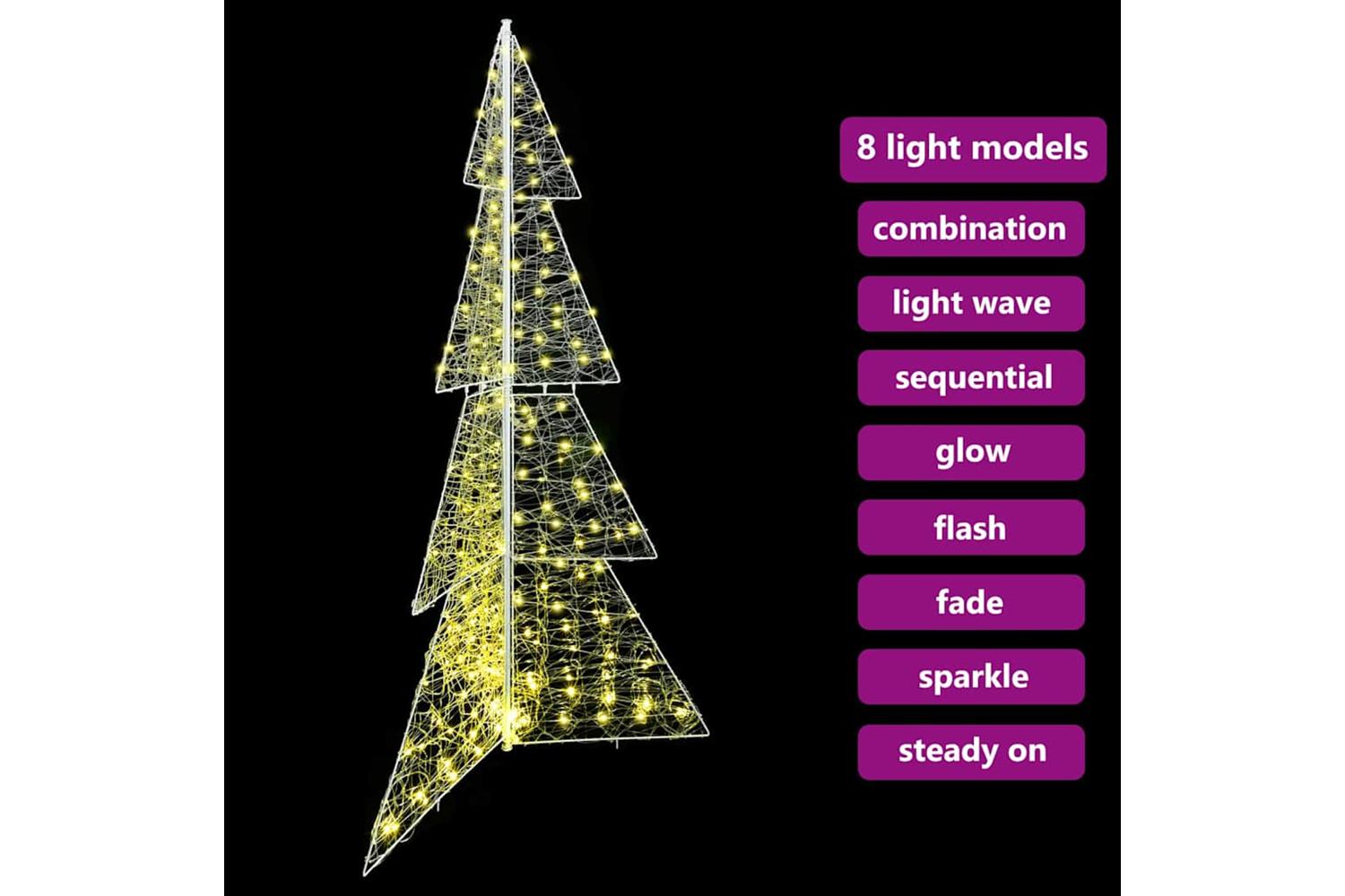 Vidaxl Christmas Tree With 240 Leds Warm White 180 Cm Acrylic-7