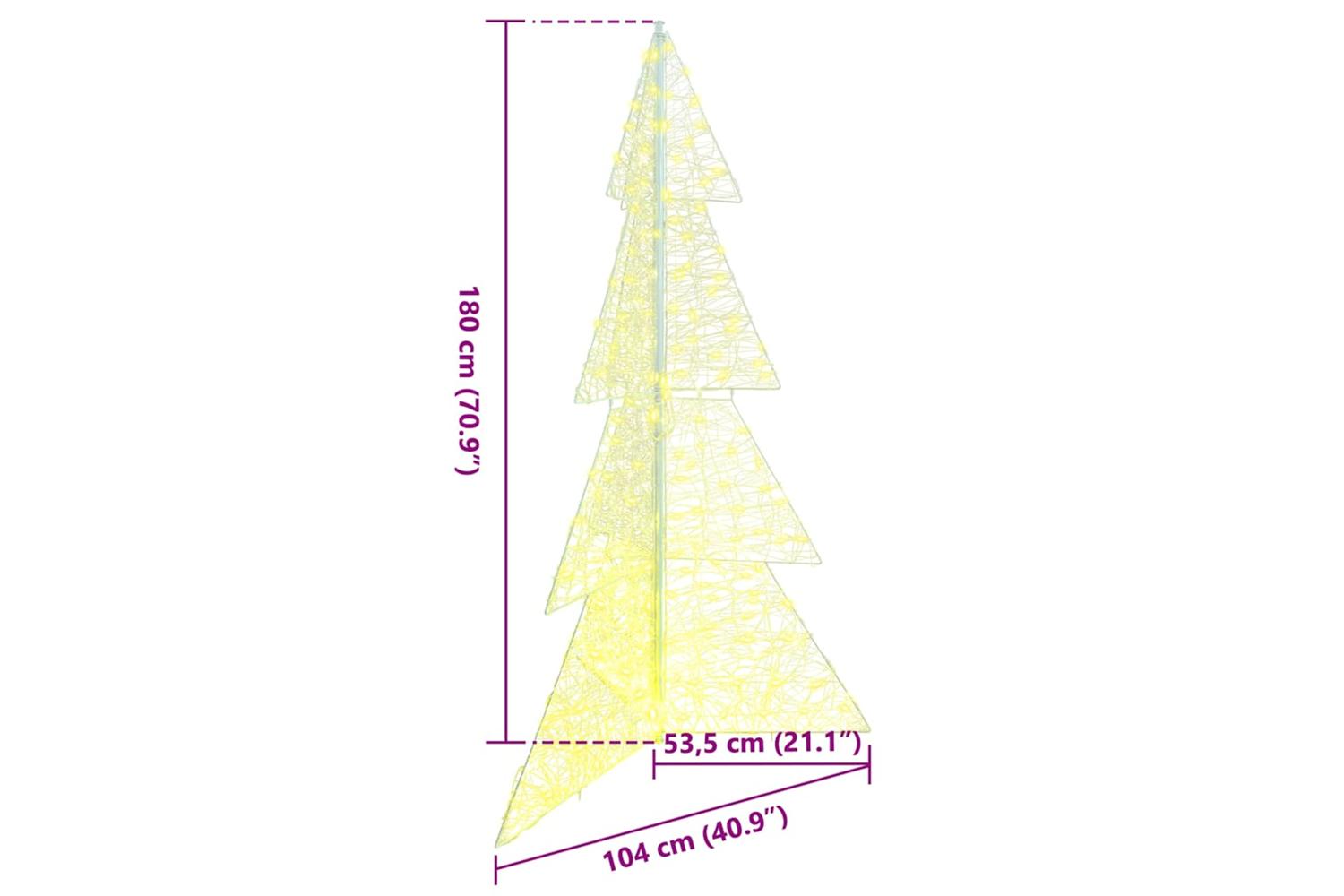 Vidaxl Christmas Tree With 240 Leds Warm White 180 Cm Acrylic-8