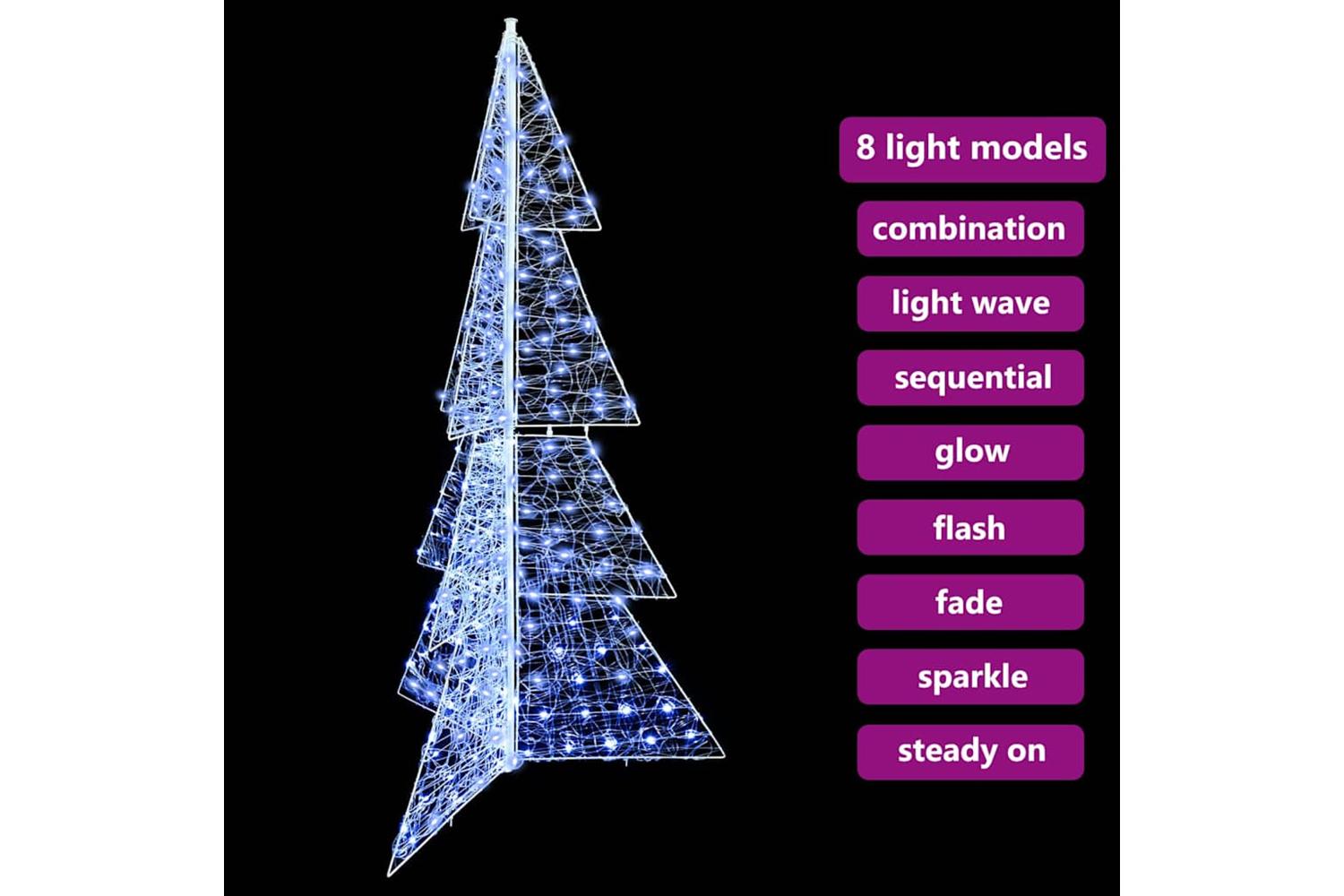 Vidaxl Christmas Tree With 240 Leds Cold White 180 Cm Acrylic-7