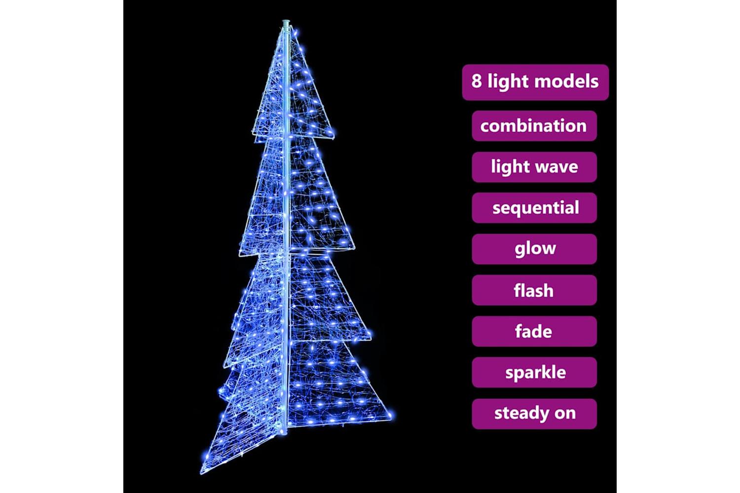 Vidaxl Christmas Tree With 240 Leds Blue 180 Cm Acrylic-7