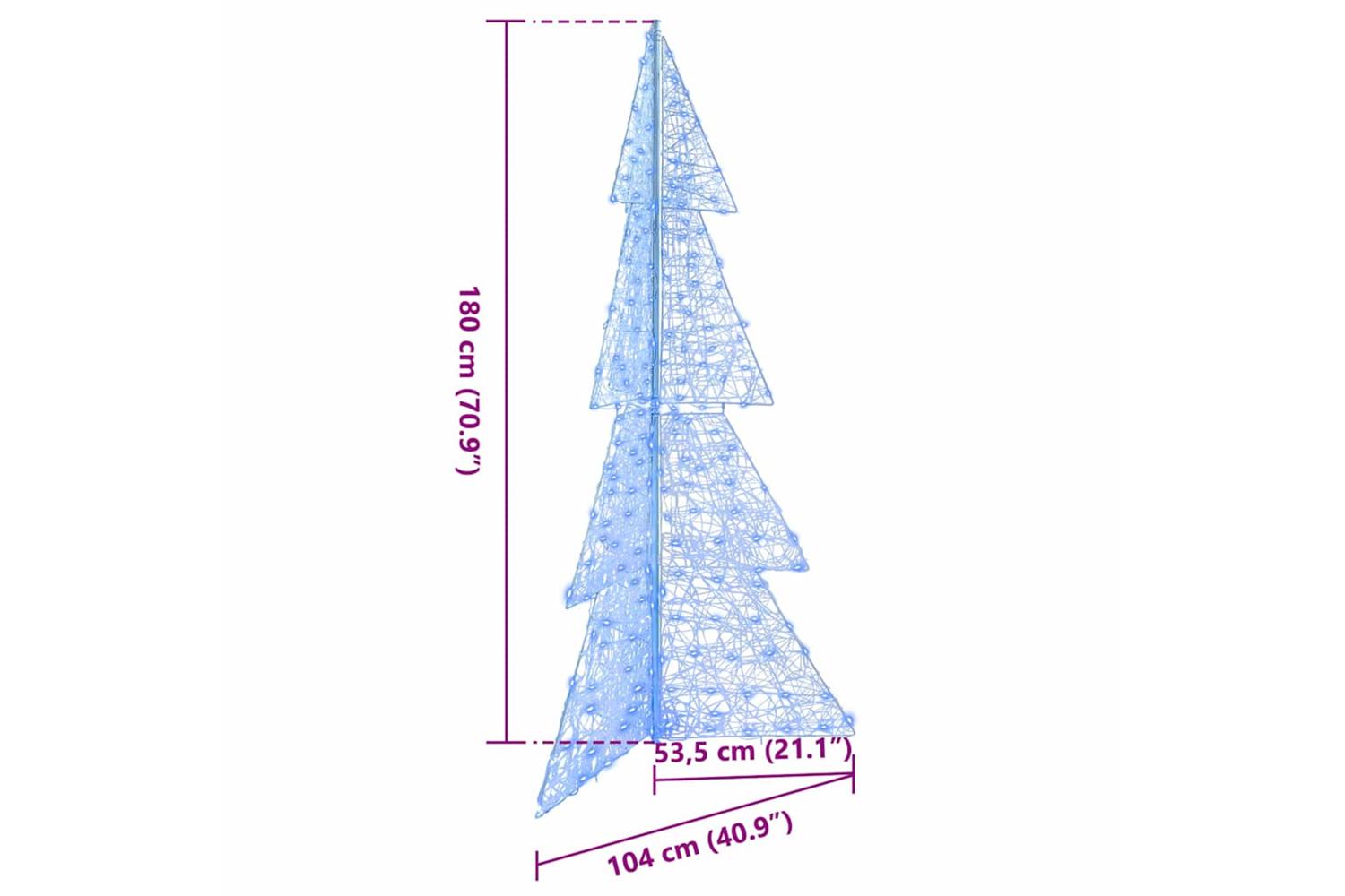 Vidaxl Christmas Tree With 240 Leds Blue 180 Cm Acrylic-8