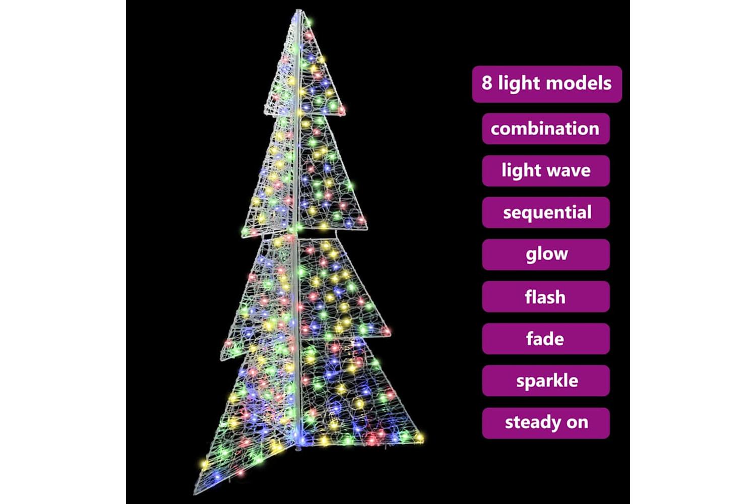 Vidaxl Christmas Tree With 240 Leds Multicolour 180 Cm Acrylic-7