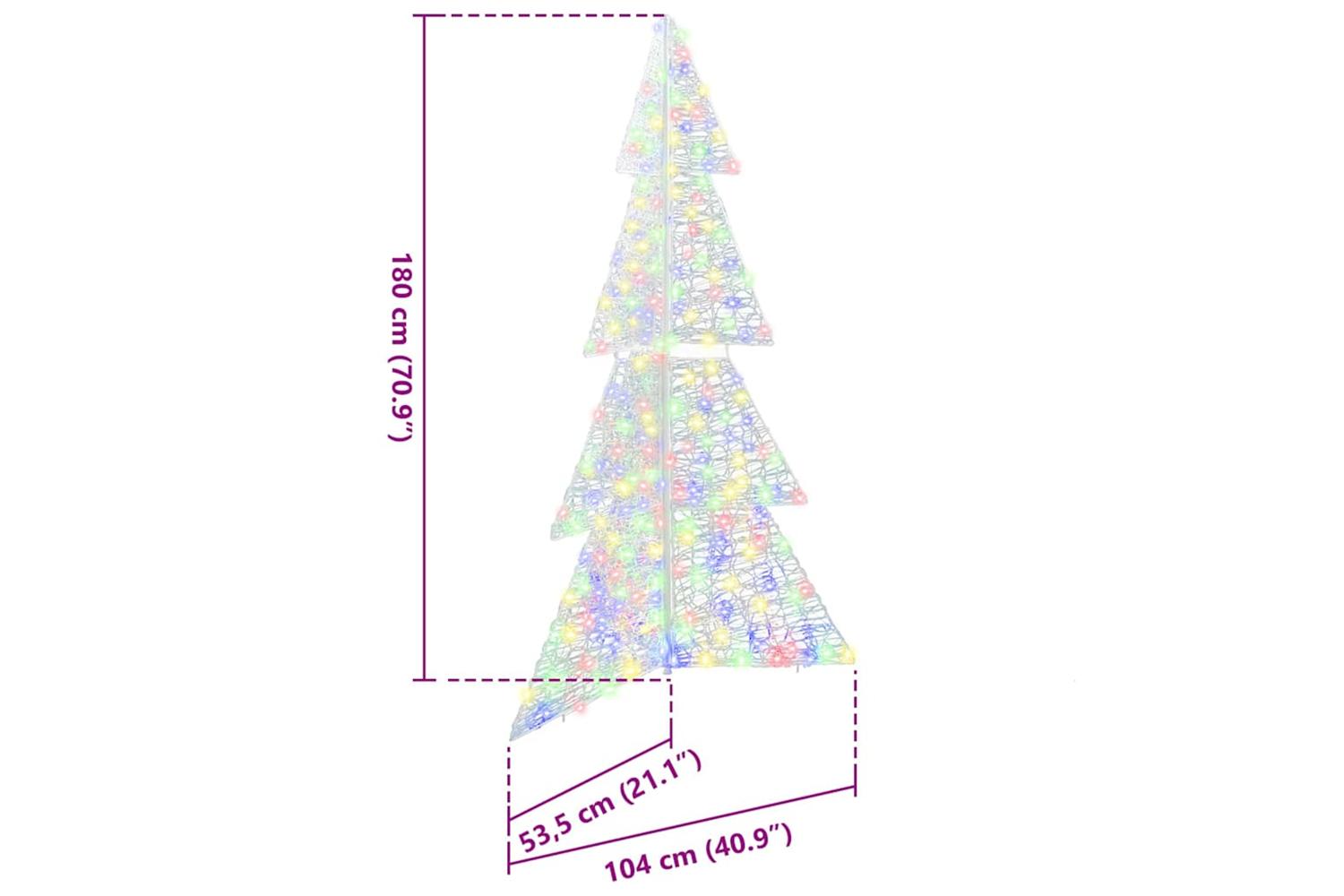 Vidaxl Christmas Tree With 240 Leds Multicolour 180 Cm Acrylic-8