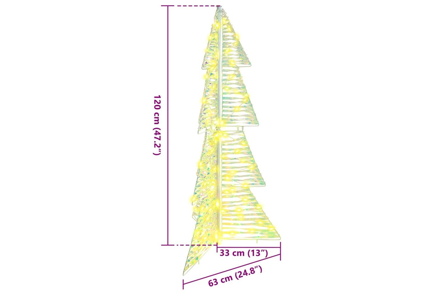 Vidaxl Christmas Tree With 100 Leds Warm White 120 Cm Pet-8