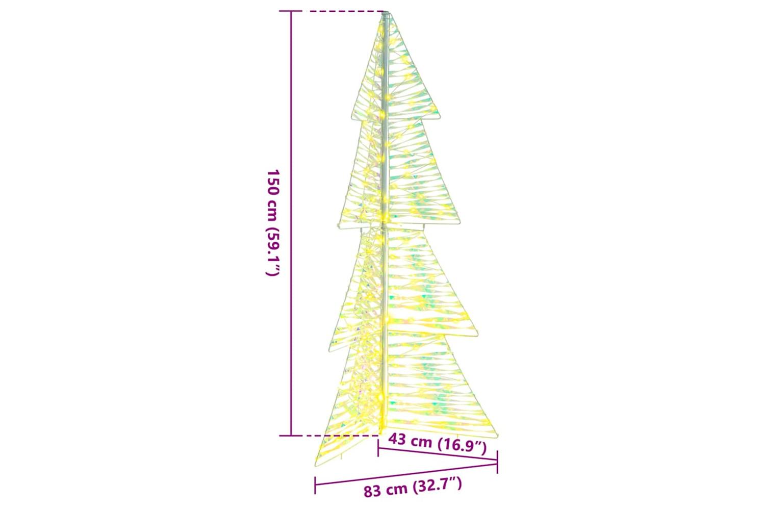 Vidaxl Christmas Tree With 160 Leds Warm White 150 Cm Pet-8