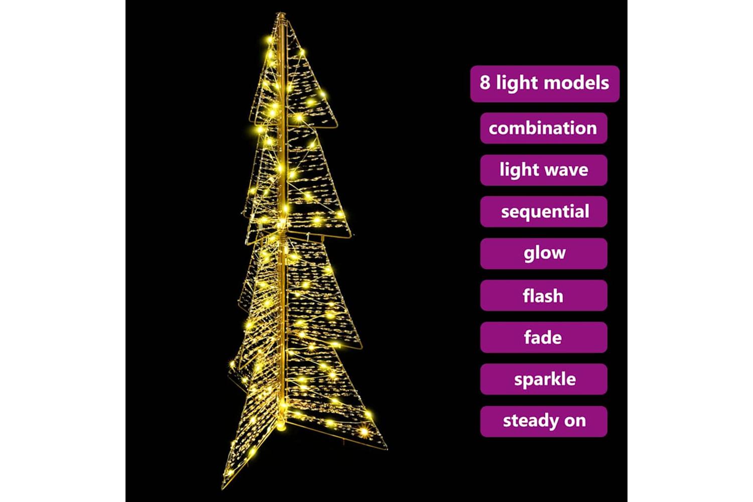 Vidaxl Christmas Tree With 100 Leds Warm White 120 Cm Pet-7