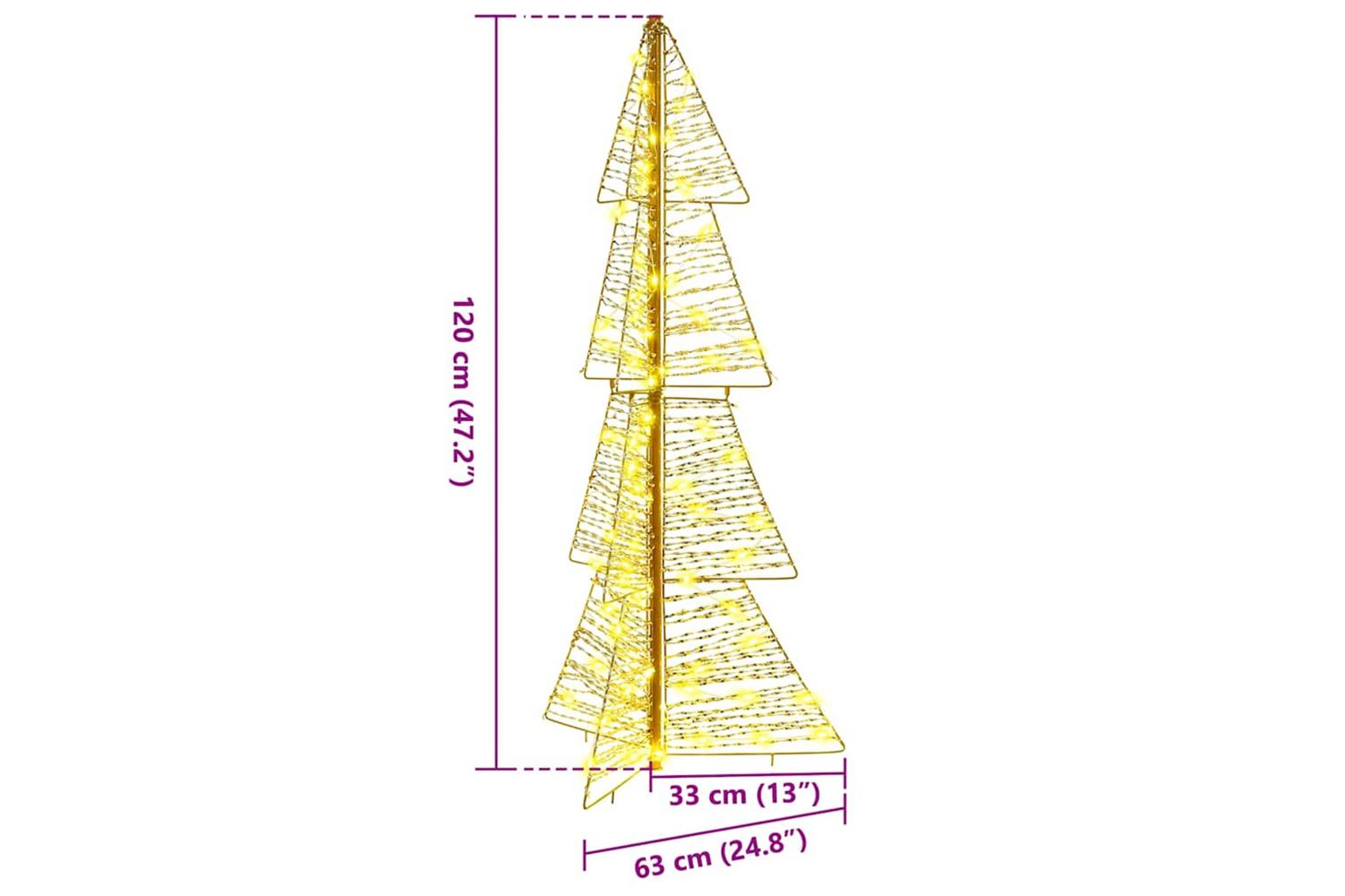 Vidaxl Christmas Tree With 100 Leds Warm White 120 Cm Pet-8