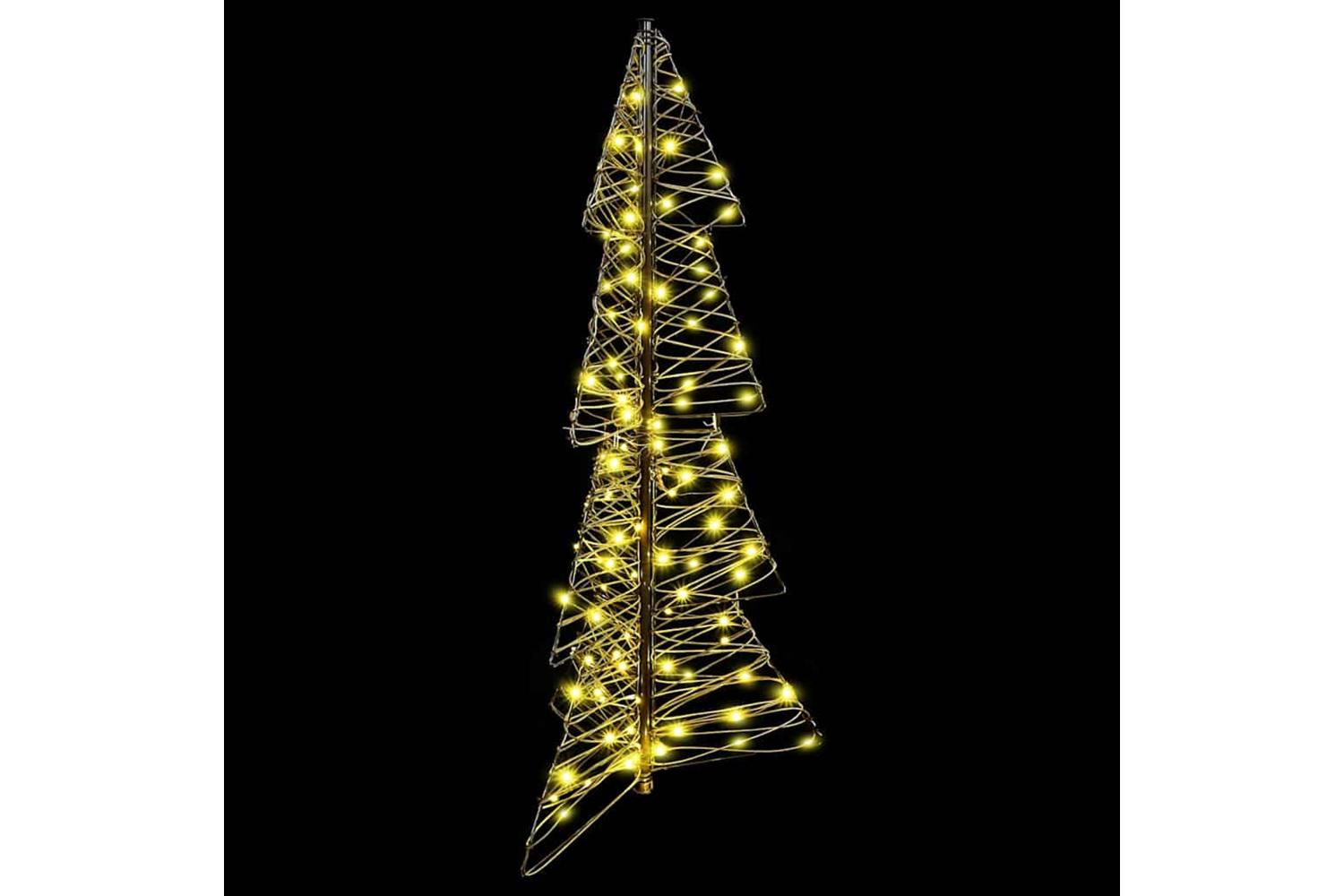 Vidaxl Christmas Tree With 100 Leds Warm White 120 Cm Rattan-3