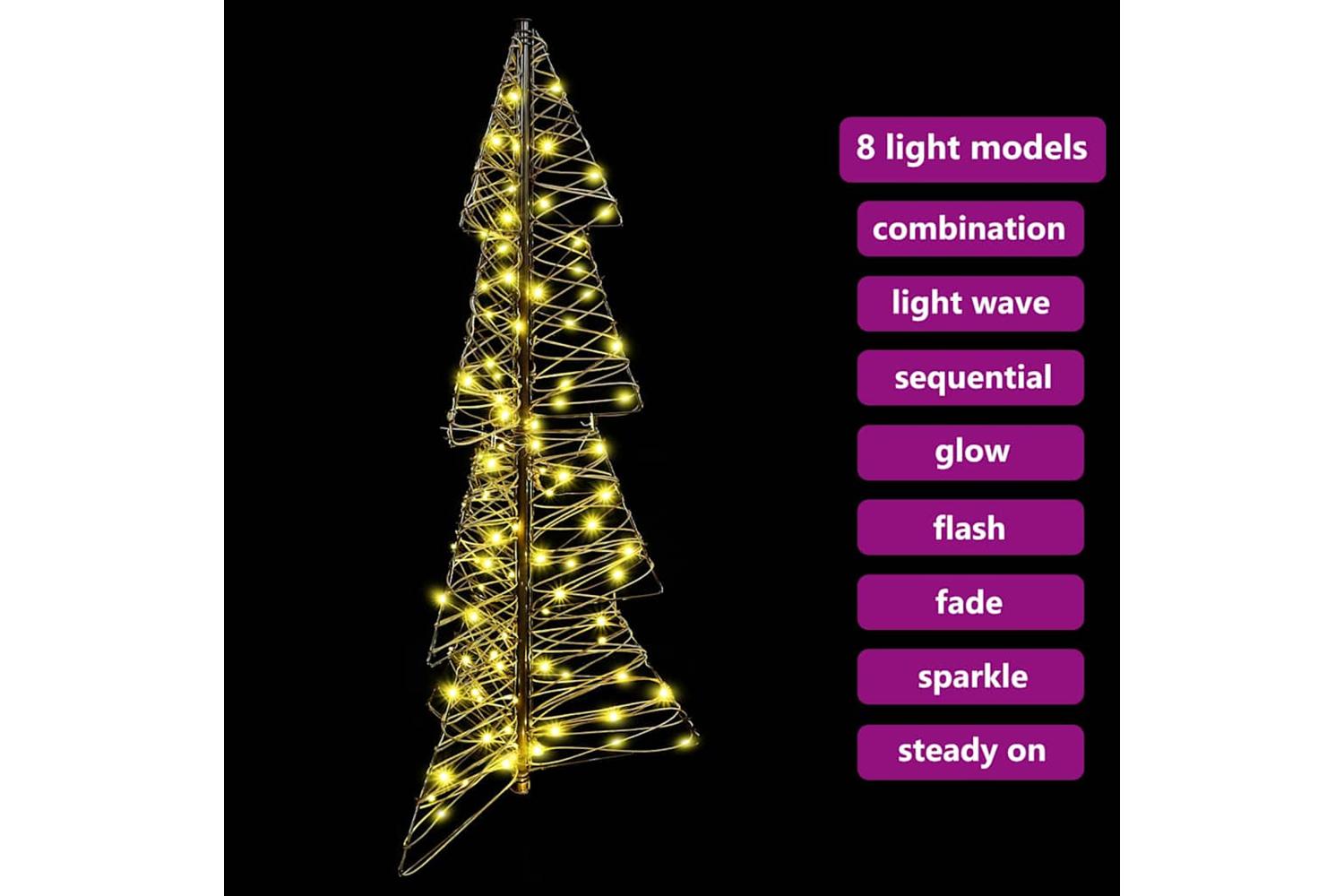 Vidaxl Christmas Tree With 100 Leds Warm White 120 Cm Rattan-7