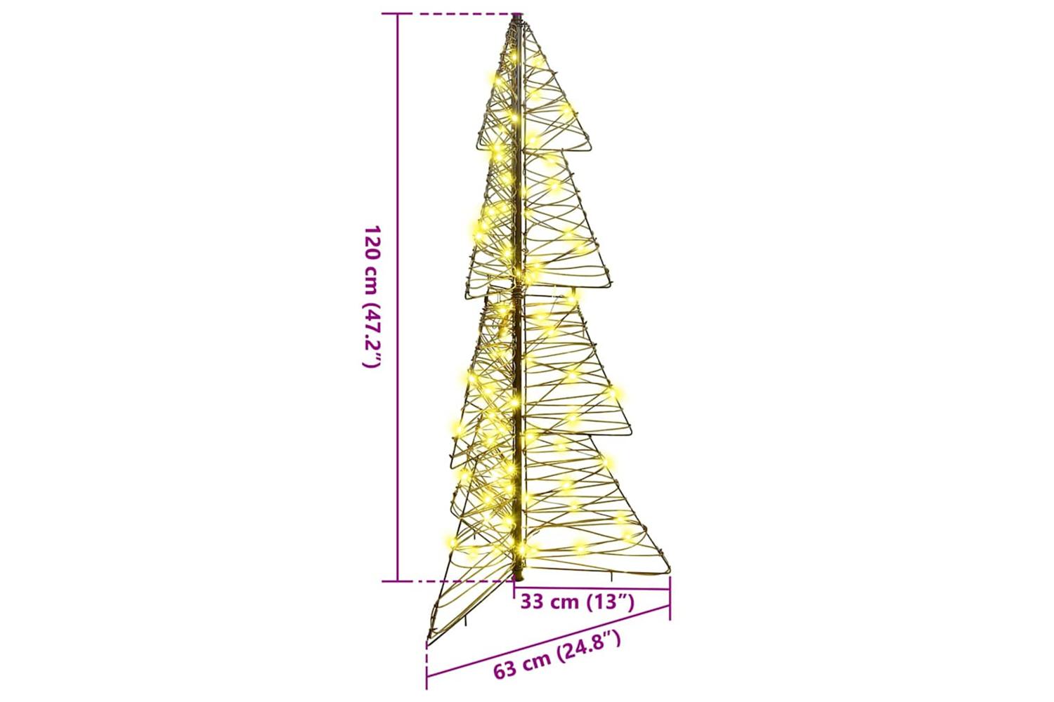 Vidaxl Christmas Tree With 100 Leds Warm White 120 Cm Rattan-8