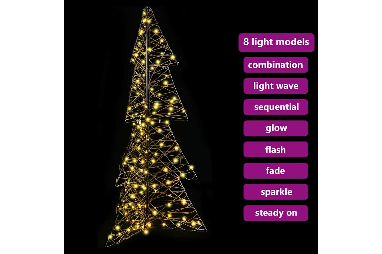 Vidaxl Christmas Tree With 160 Leds Warm White 150 Cm Rattan-7