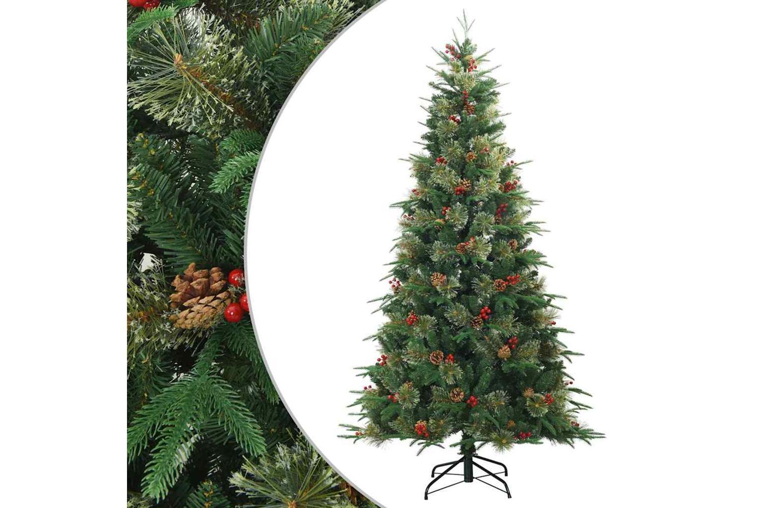 Vidaxl Artificial Hinged Christmas Tree Green 240 Cm Pvc Pe And Steel