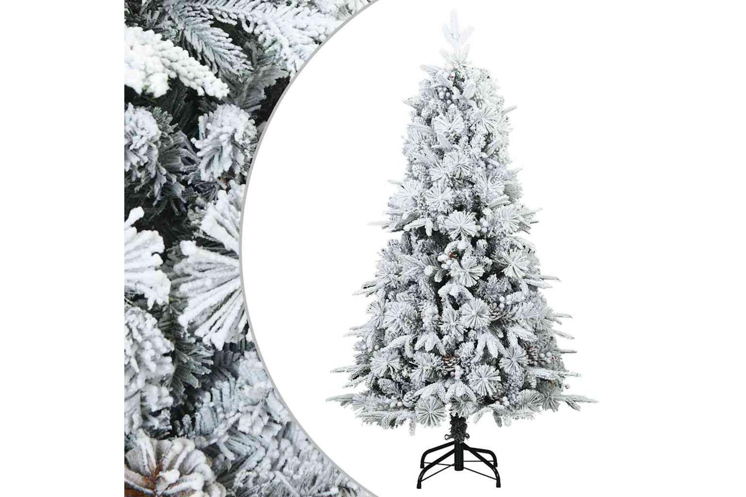 Vidaxl Artificial Hinged Christmas Tree Snow Flocked White 120 Cm-2