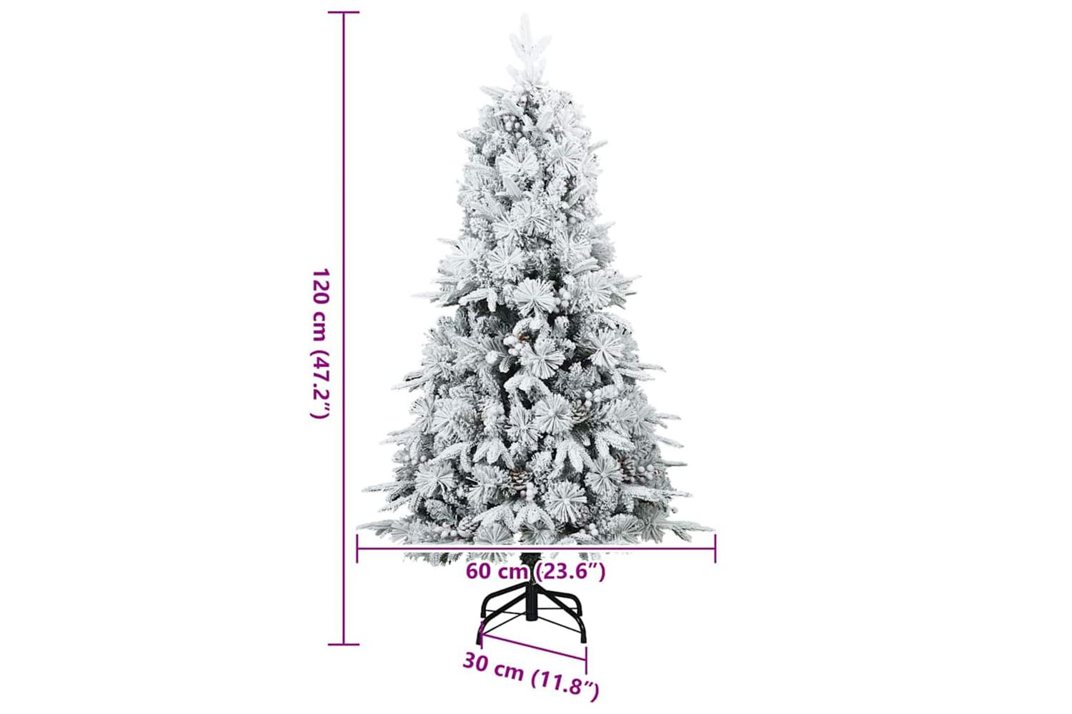 Vidaxl Artificial Hinged Christmas Tree Snow Flocked White 120 Cm-9