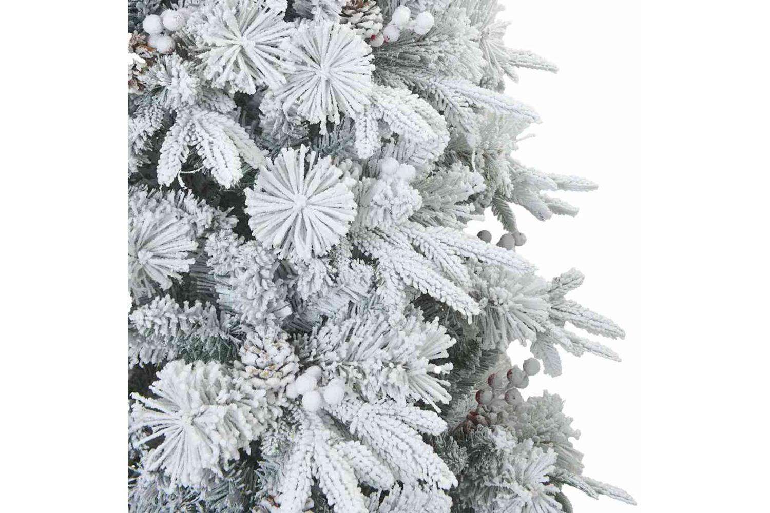 Vidaxl Artificial Hinged Christmas Tree Snow Flocked White 180 Cm-5