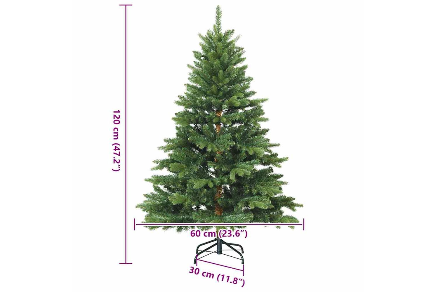 Vidaxl Artificial Hinged Christmas Tree Green 120 Cm Pvc Pe And Steel-9