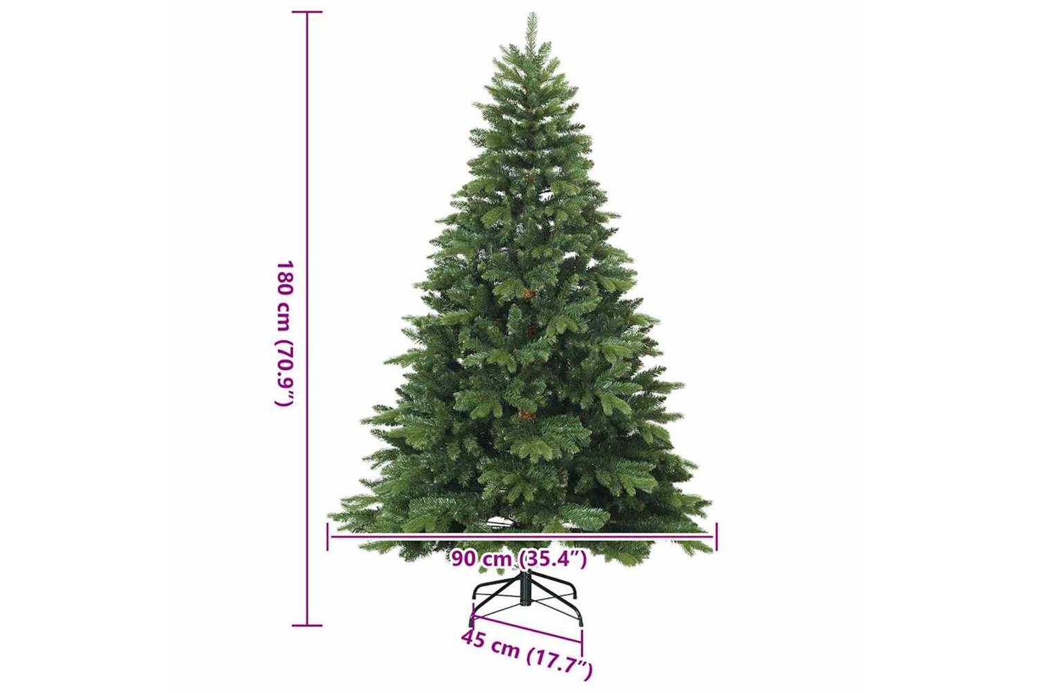 Vidaxl Artificial Hinged Christmas Tree Green 180 Cm Pvc Pe And Steel-9
