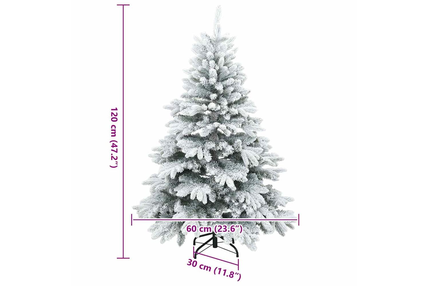 Vidaxl Artificial Hinged Christmas Tree Snow Flocked White 120 Cm-9