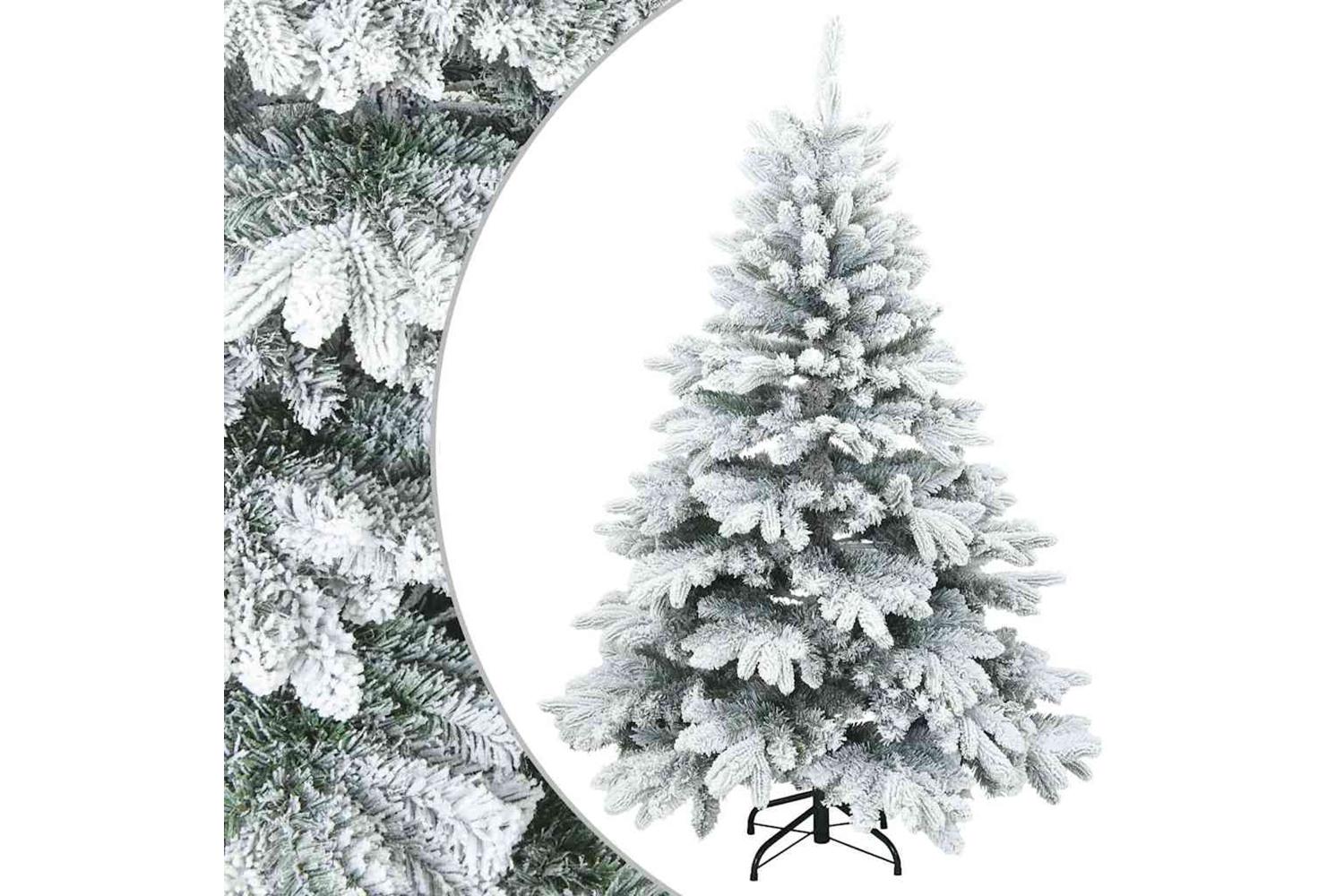 Vidaxl Artificial Hinged Christmas Tree Snow Flocked White 150 Cm-2