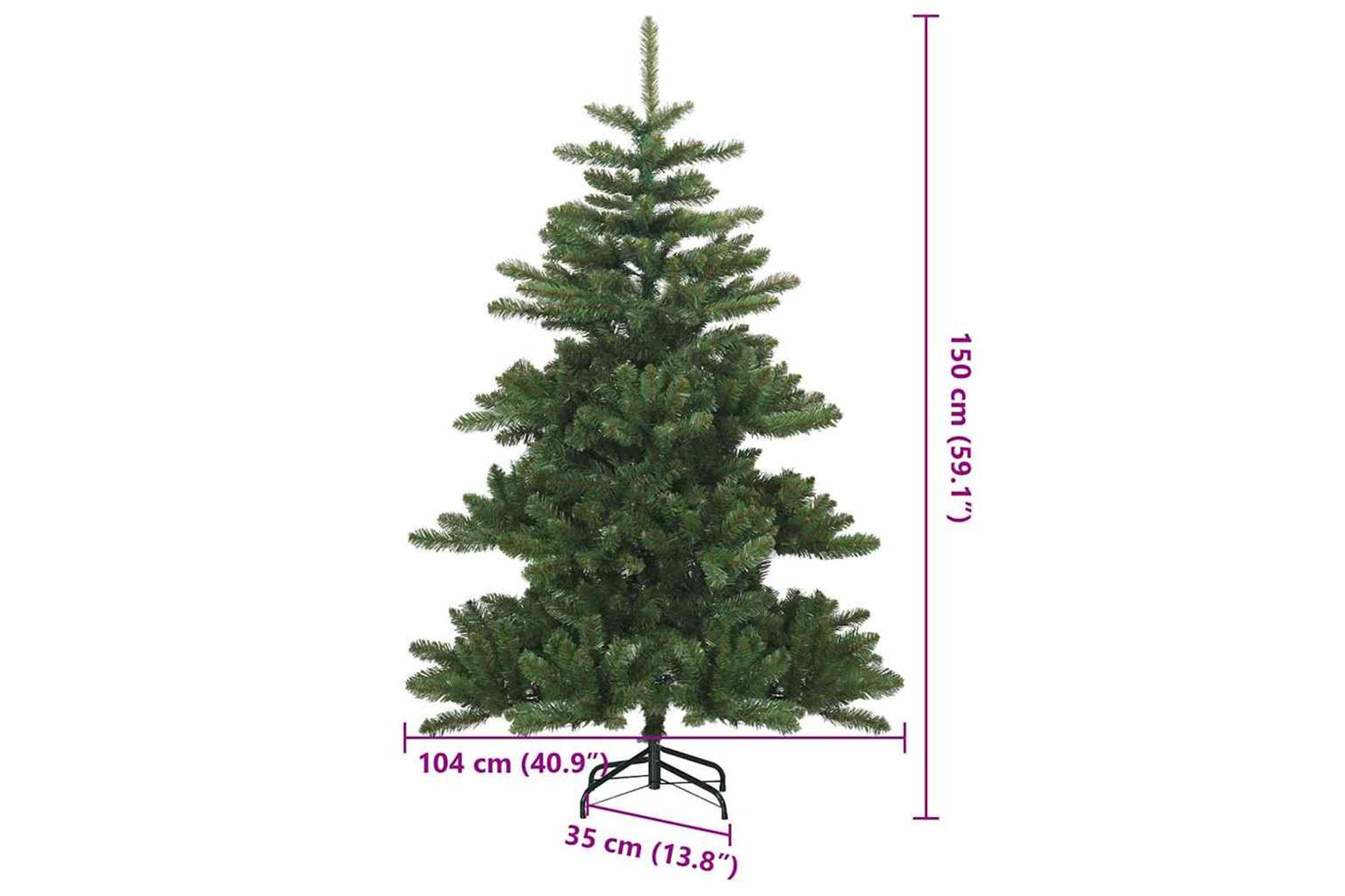 Vidaxl Artificial Hinged Christmas Tree Green 150 Cm Pvc Steel-9