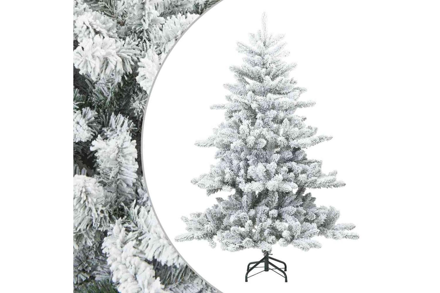 Vidaxl Artificial Hinged Christmas Tree Snow Flocked White 150 Cm