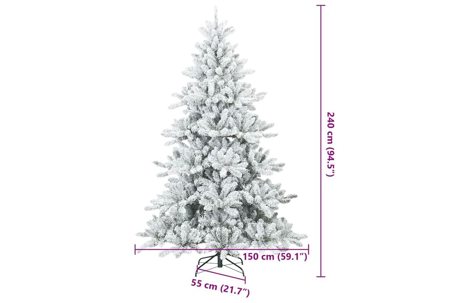 Vidaxl Artificial Hinged Christmas Tree Snow Flocked White 240 Cm-8
