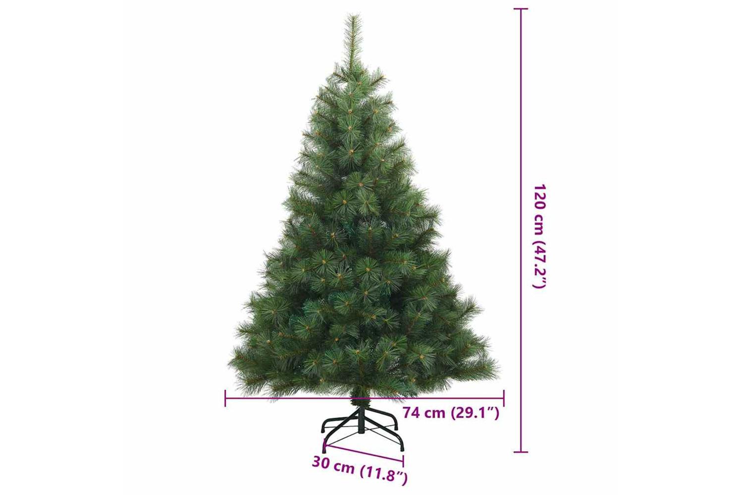 Vidaxl Artificial Hinged Christmas Tree Green 120 Cm Pvc Steel-9