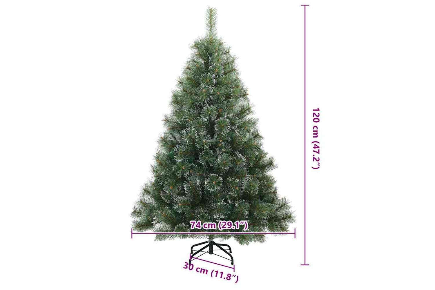 Vidaxl Artificial Hinged Christmas Tree Snow Flocked White 120 Cm-9