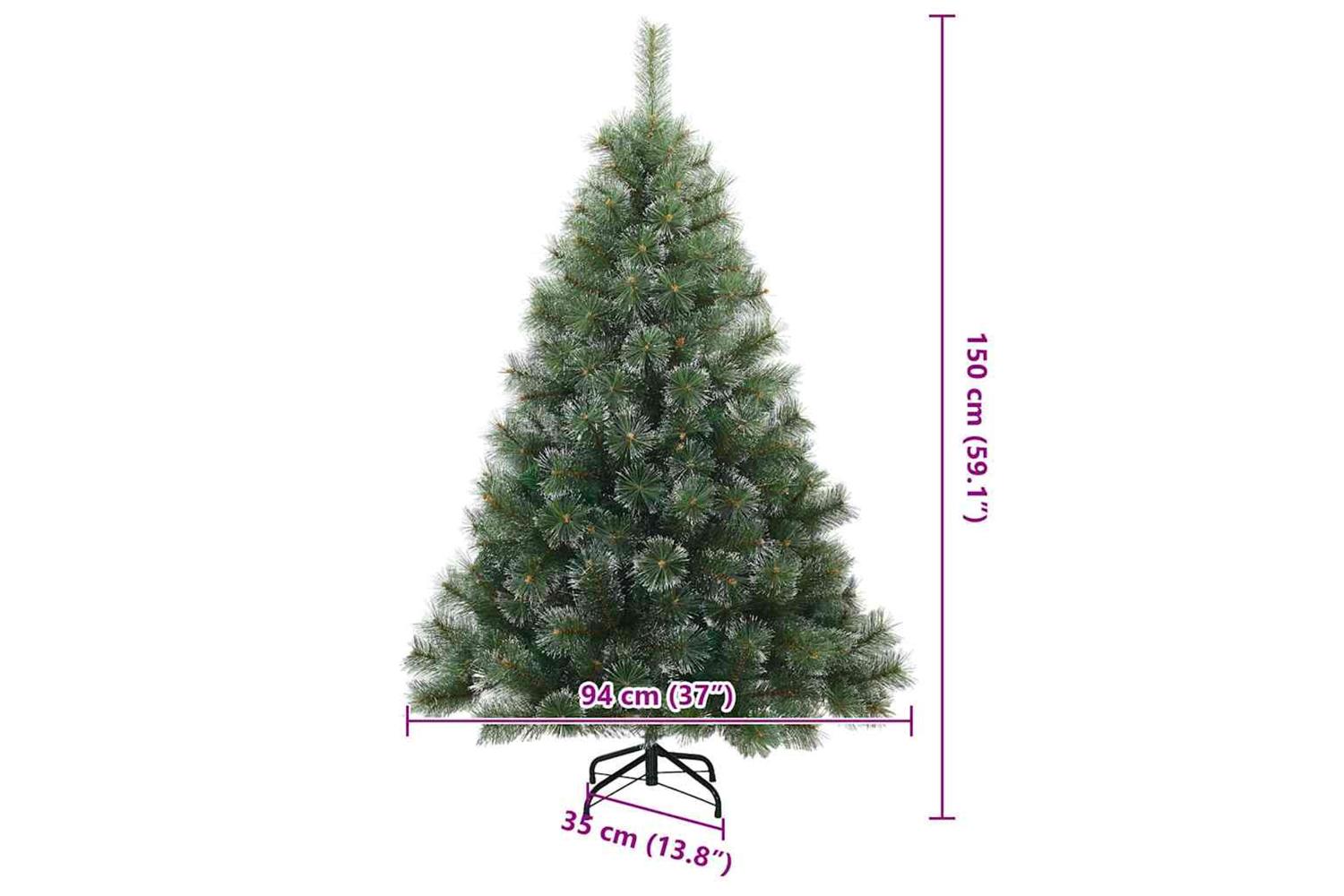 Vidaxl Artificial Hinged Christmas Tree Snow Flocked White 150 Cm-9