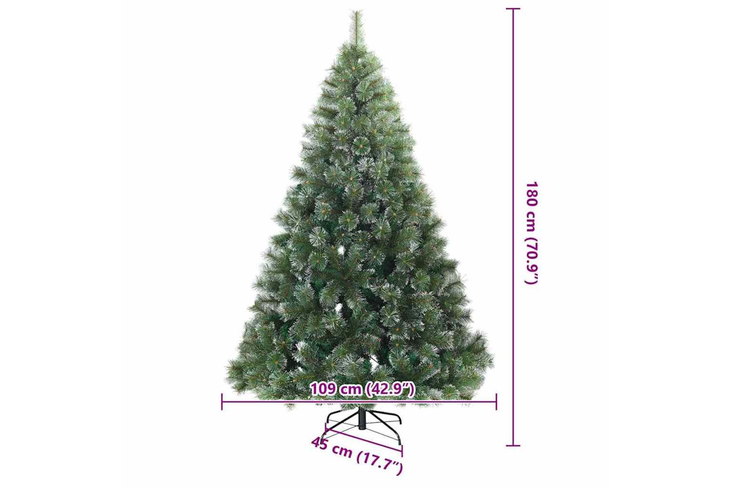 Vidaxl Artificial Hinged Christmas Tree Snow Flocked White 180 Cm-9