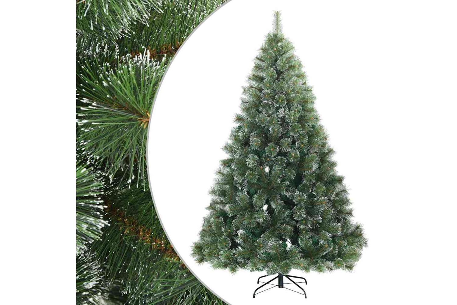 Vidaxl Artificial Hinged Christmas Tree Snow Flocked White 210 Cm-2