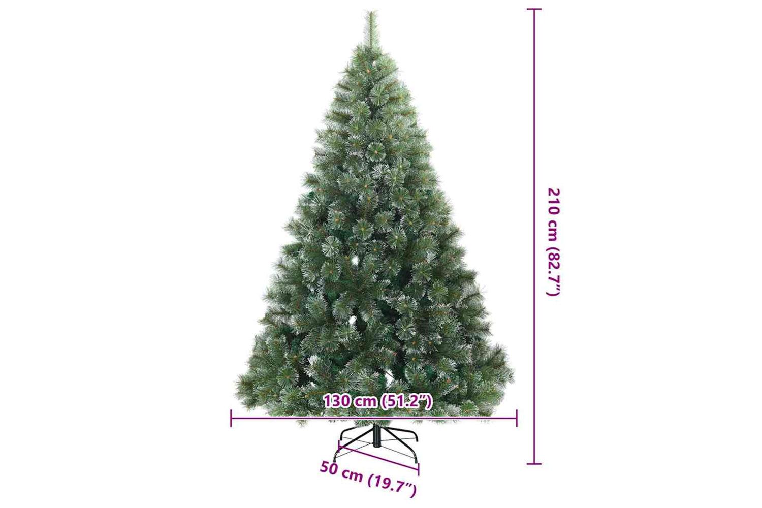 Vidaxl Artificial Hinged Christmas Tree Snow Flocked White 210 Cm-9
