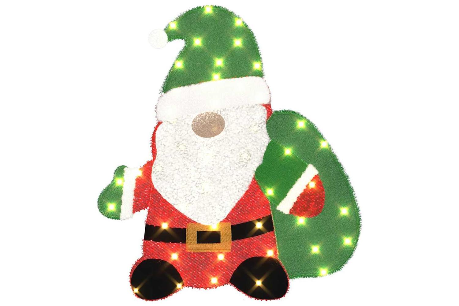 Vidaxl Lighted Santa Claus Warm White 62 X 70 Cm Tinsel Fabric-2