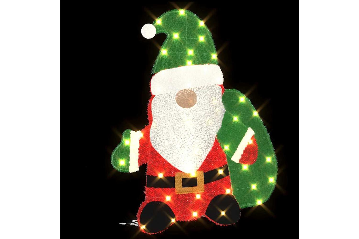 Vidaxl Lighted Santa Claus Warm White 62 X 70 Cm Tinsel Fabric-4