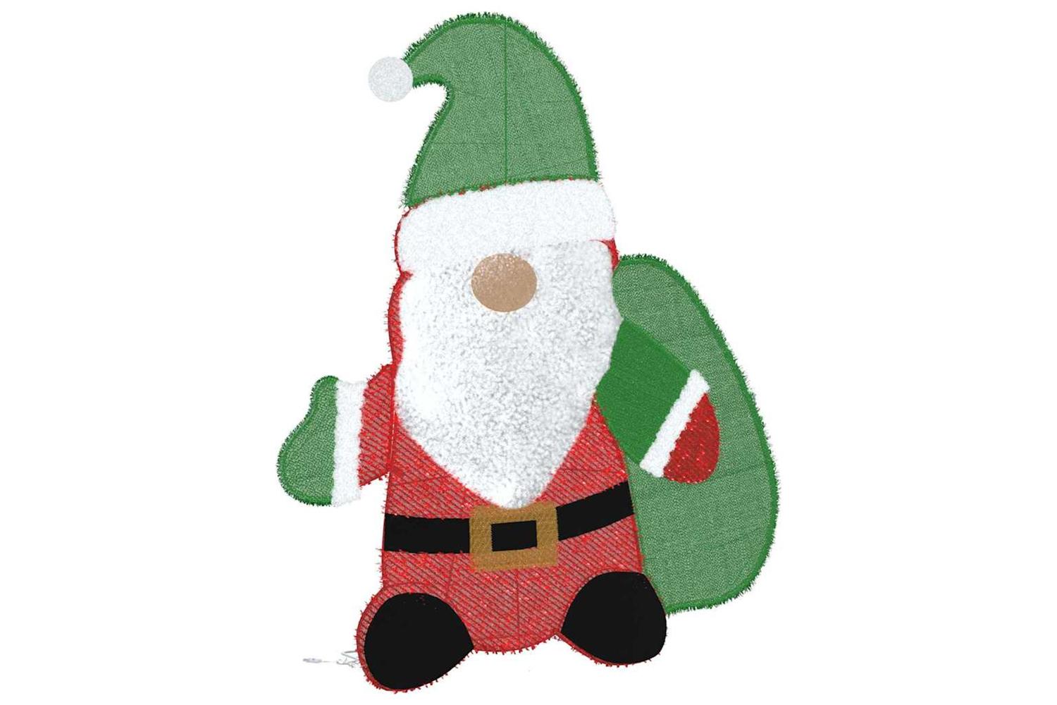 Vidaxl Lighted Santa Claus Warm White 62 X 70 Cm Tinsel Fabric-5