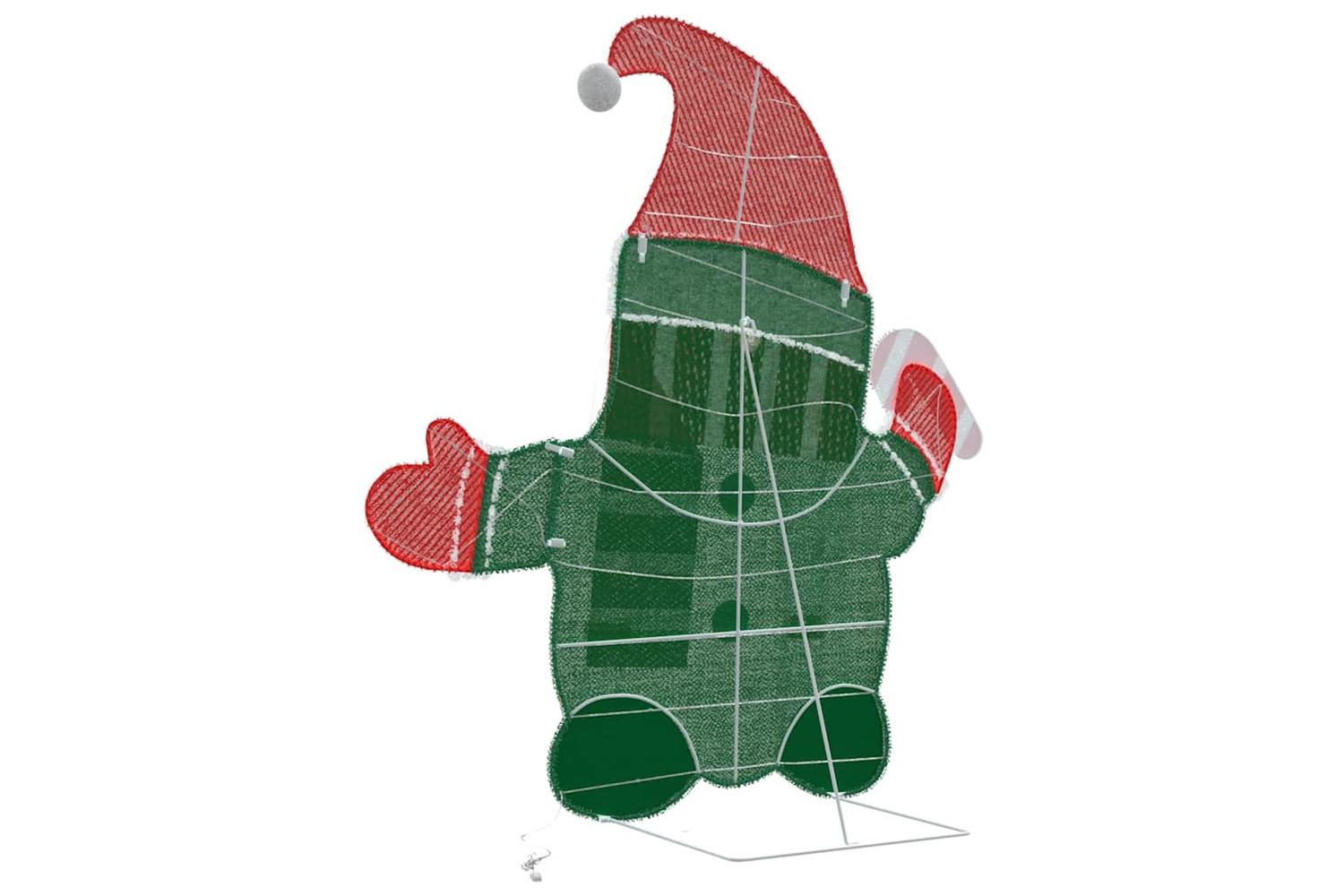 Vidaxl Lighted Gnome With 60 Leds Warm White 71 X 64 Cm Tinsel Fabric-8