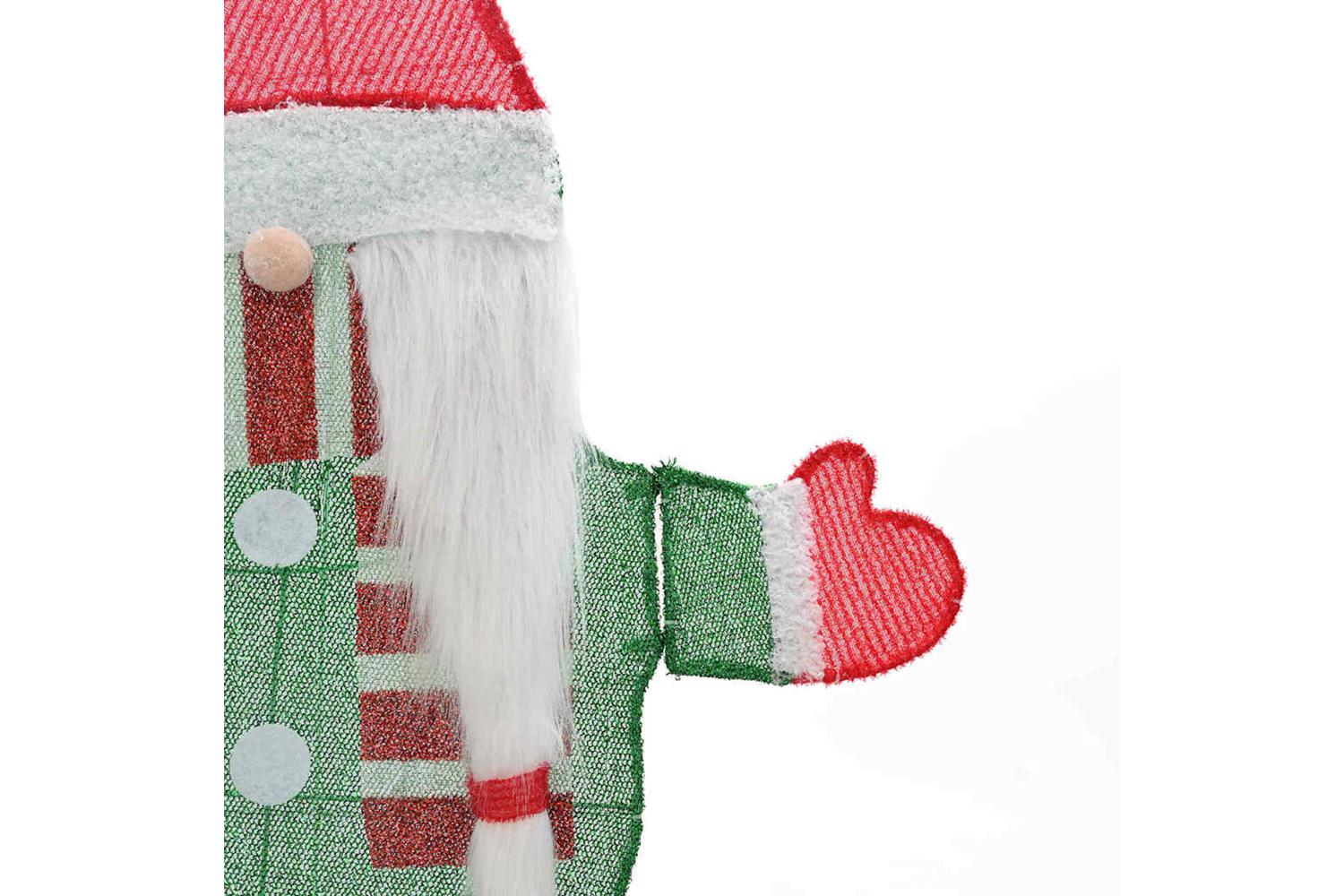 Vidaxl Lighted Gnome With 60 Leds Warm White 71 X 64 Cm Tinsel Fabric-9