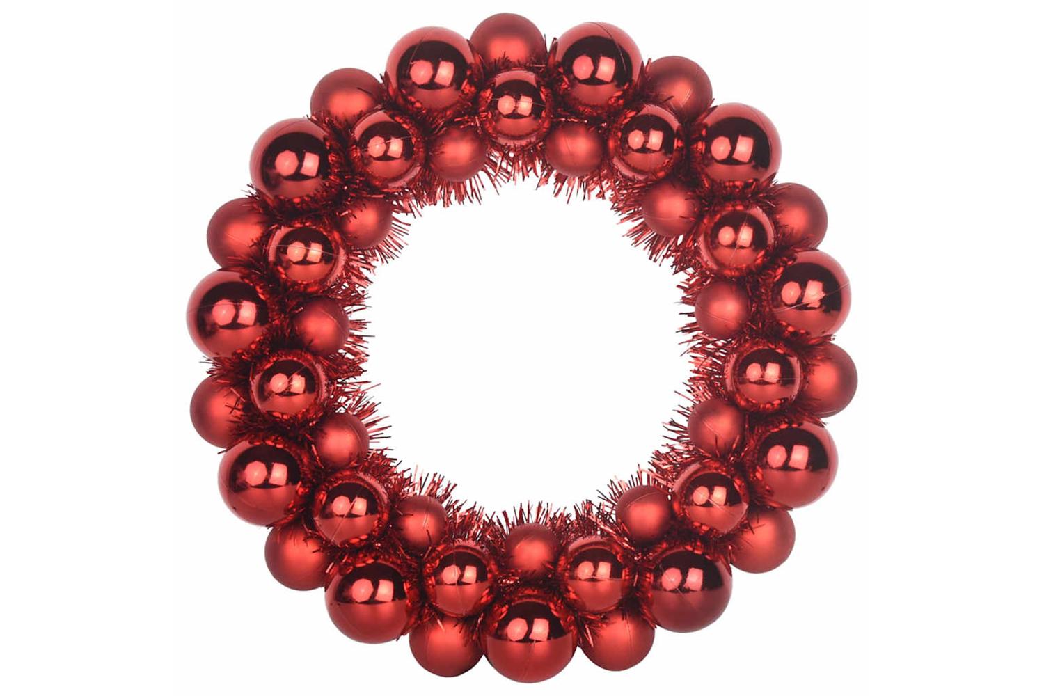 Vidaxl Christmas Ball Wreathes 2 Pcs Red 33 X 33 X 7 Cm Polystyrene-4