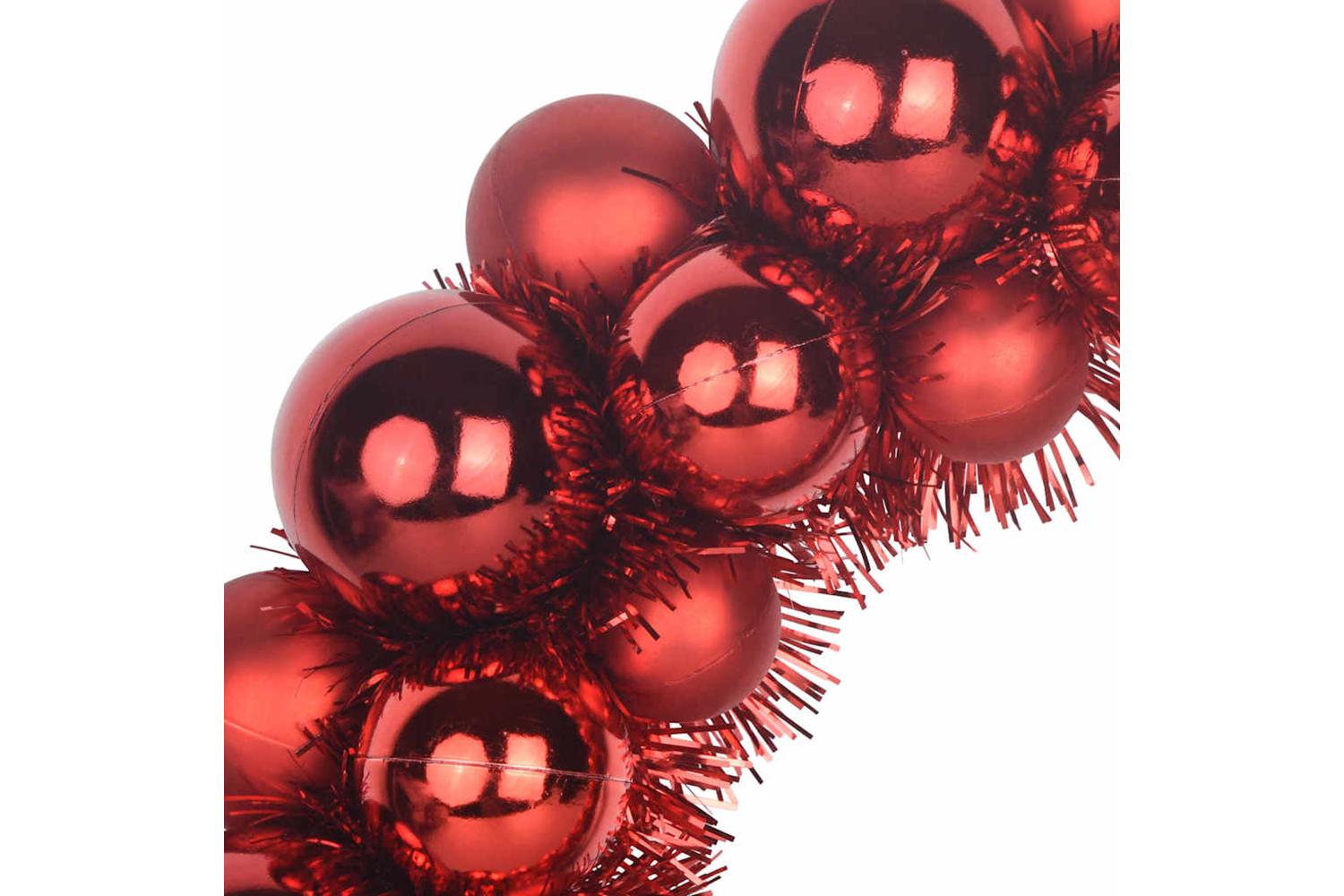 Vidaxl Christmas Ball Wreathes 2 Pcs Red 33 X 33 X 7 Cm Polystyrene-6