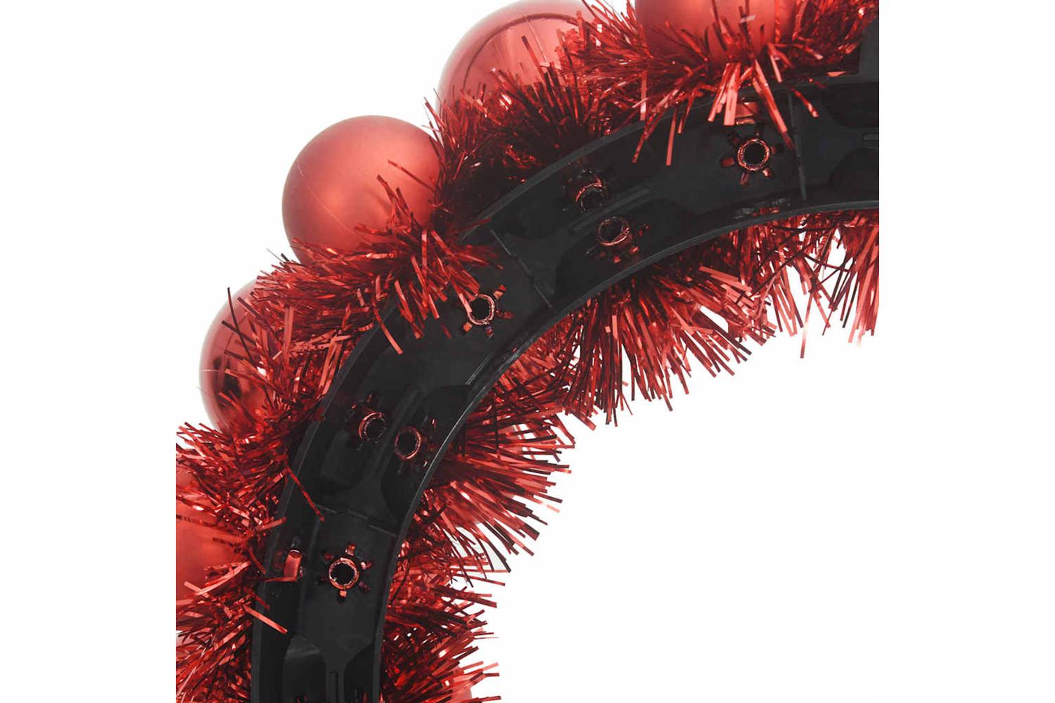 Vidaxl Christmas Ball Wreathes 2 Pcs Red 33 X 33 X 7 Cm Polystyrene-7