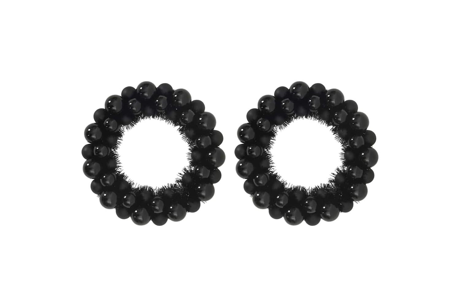Vidaxl Christmas Ball Wreathes 2 Pcs Black 33 X 33 X 7 Cm Polystyrene-2