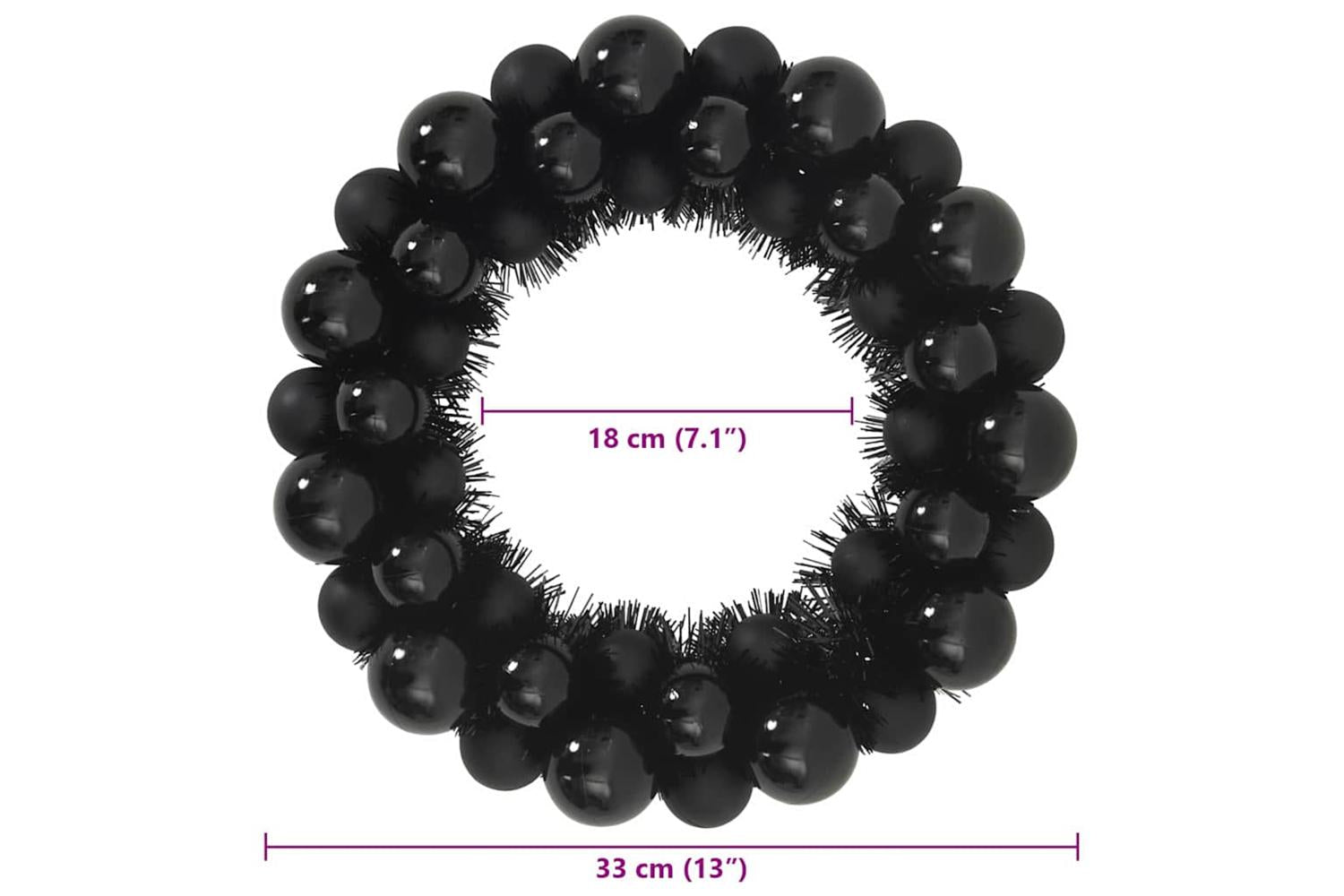 Vidaxl Christmas Ball Wreathes 2 Pcs Black 33 X 33 X 7 Cm Polystyrene-8