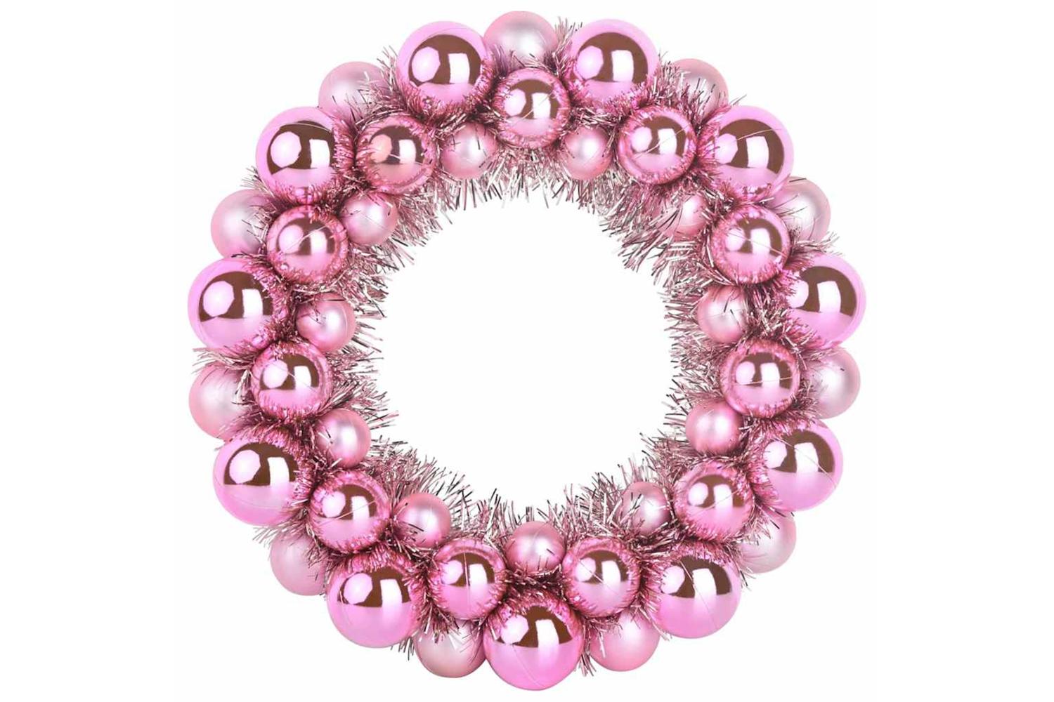 Vidaxl Christmas Ball Wreathes 2 Pcs Pink 33 X 33 X 7 Cm Polystyrene-4