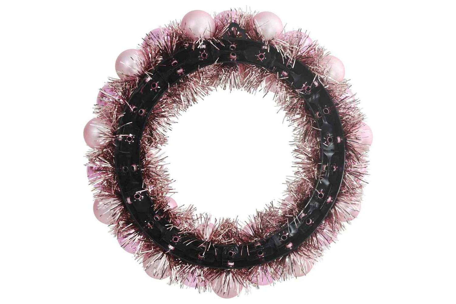 Vidaxl Christmas Ball Wreathes 2 Pcs Pink 33 X 33 X 7 Cm Polystyrene-5